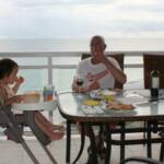 Avery (2) enjoying a sunset dinner in one of our high chairs.